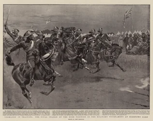 Yeomanry im Training, der letzte Angriff auf die Burenstellung im Militärturnier im Hightown Camp